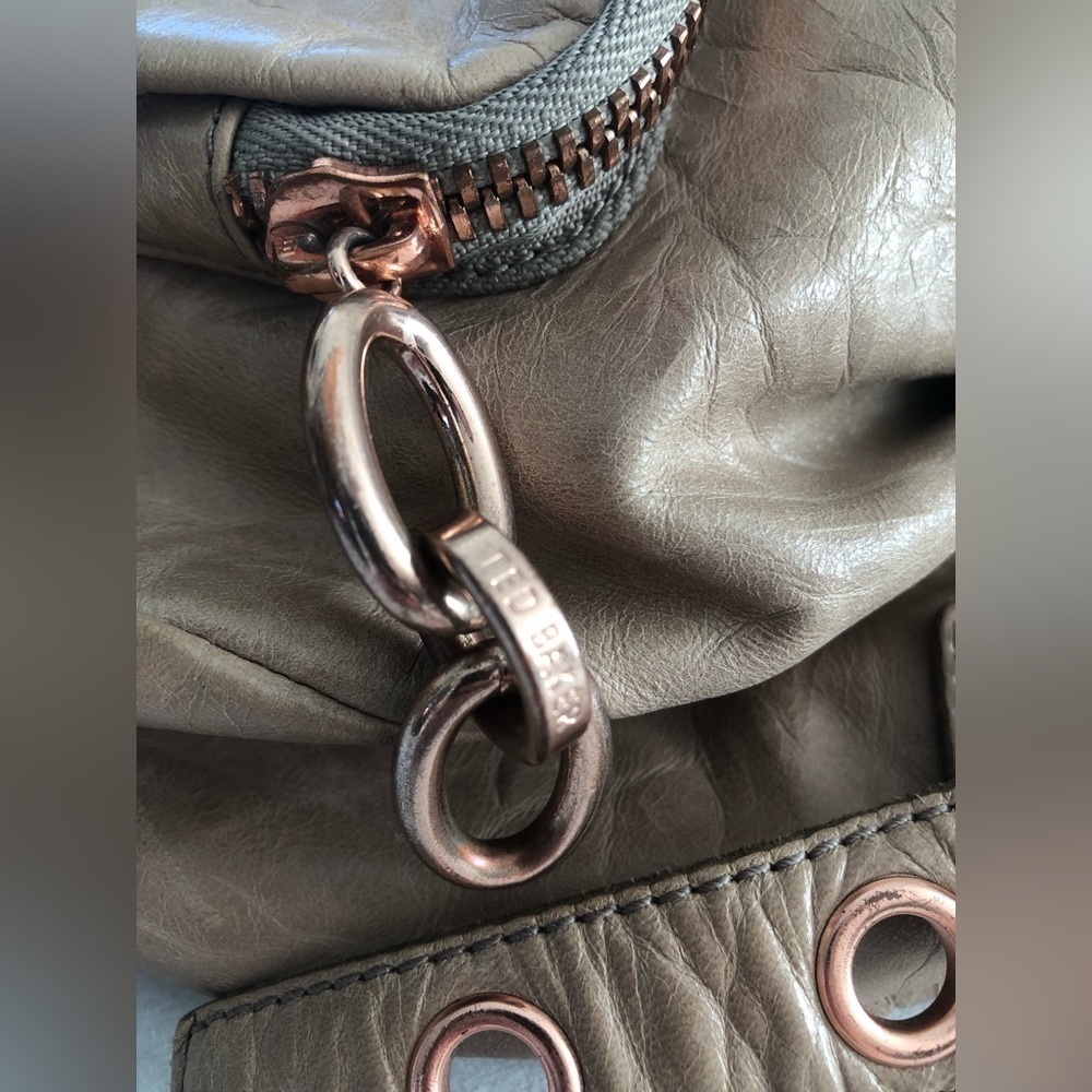 TED BAKER Crinkled Leather Chunky Chain Drawstring Bag - Picture 11 of 16